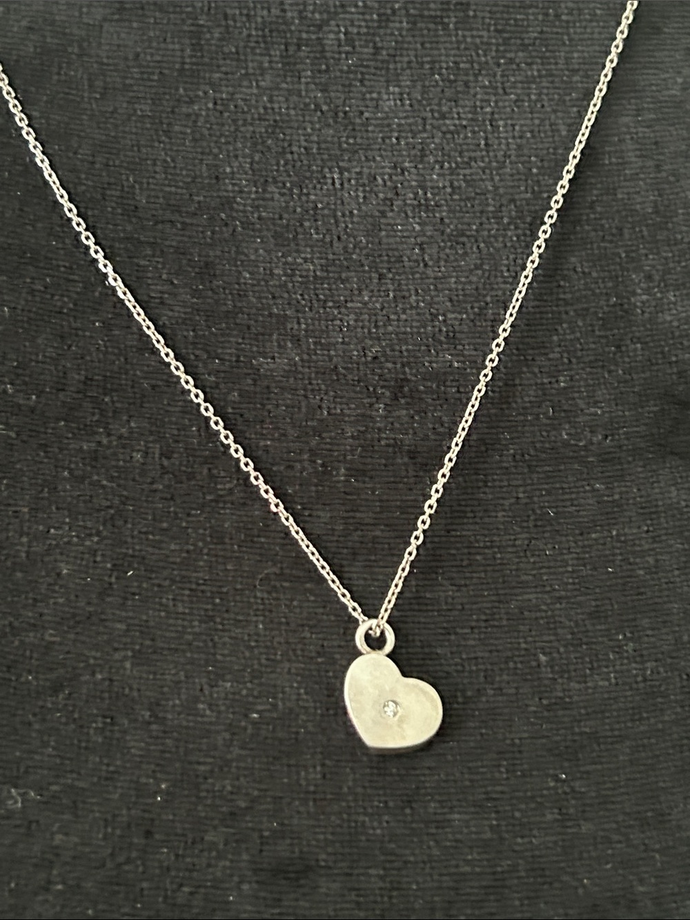 Silver Heart Pendant Necklace with Crystal Accent - Women Jewelry